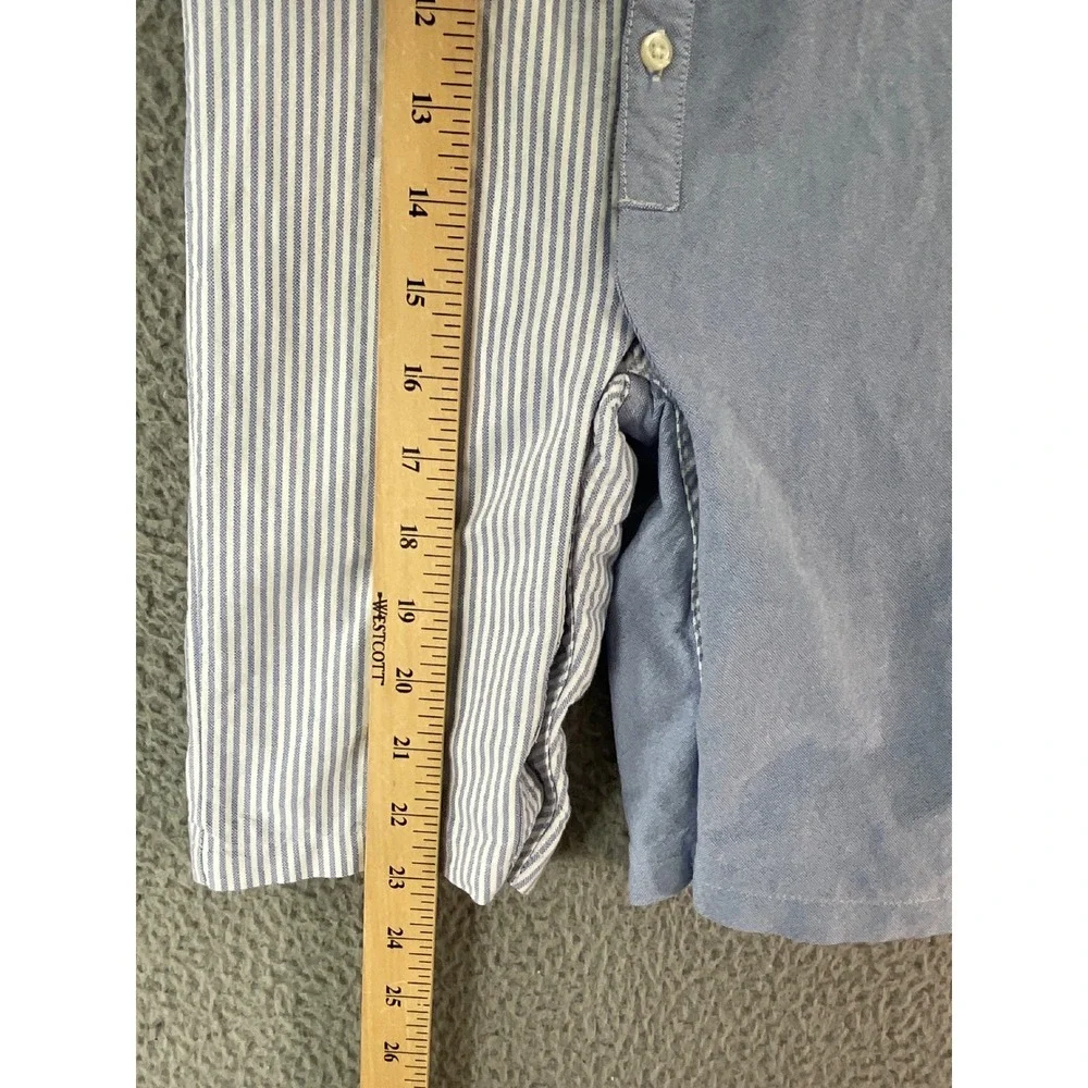 Ralph Lauren Polo Bear Coverall Kids 9M Blue Excellent Striped Lined Colorblock